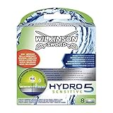 Wilkinson Sword Hydro 5 Sensitive - Recambio de Cuchillas de Afeitar de 5 Hojas para Hombres con Piel Sensible, Banda...